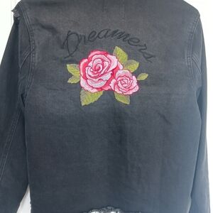 CLEARANCE SALE!! Love Tree Black Distressed Denim Jacket